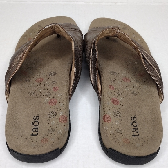 Taos Gift 2 Women's Cocoa Metallic Leather Ruched Braided Comfort Sandals Size12 - Picture 8 of 15
